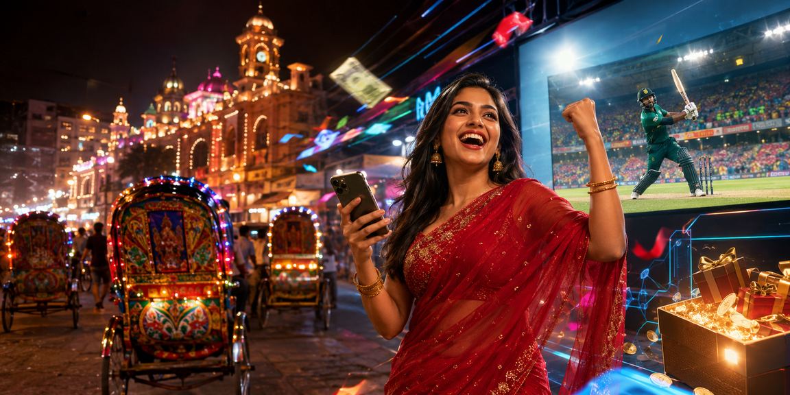 ঢাকায় শাড়ি পরিহিত একজন খেলোয়াড় xx333 তিন পাত্তি গেম উপভোগ করছেন